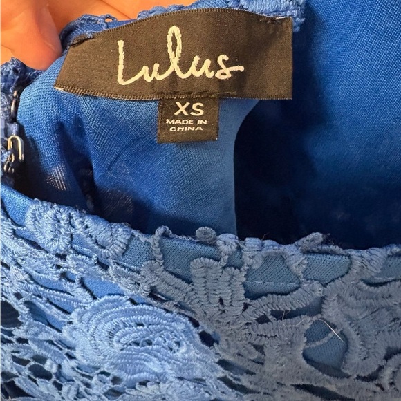 NWT Lulu's Romance Language Blue Backless Lace Dress XS - Picture 5 of 6
